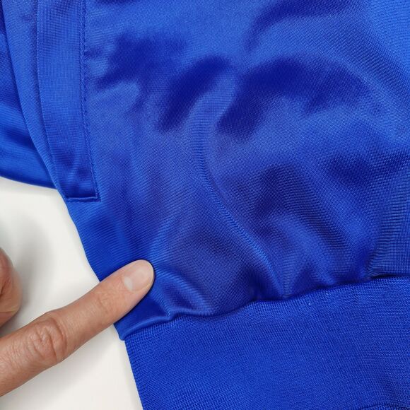 Vintage Adidas Track Jacket L Full Zip Blue Stripes Trefoil Logo y2k (Read Desc) - Picture 6 of 9